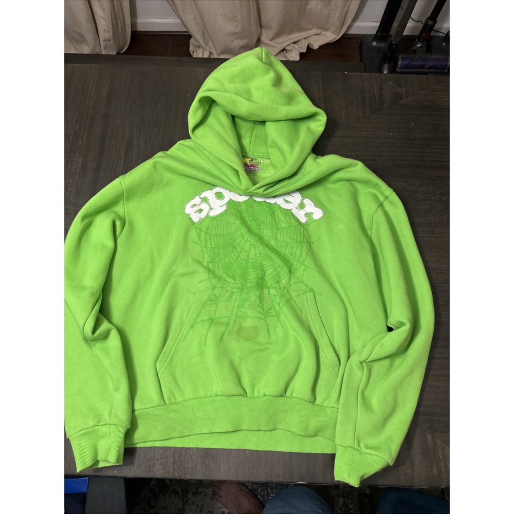 Sp5der Hoodie Lime green XL Design In USA